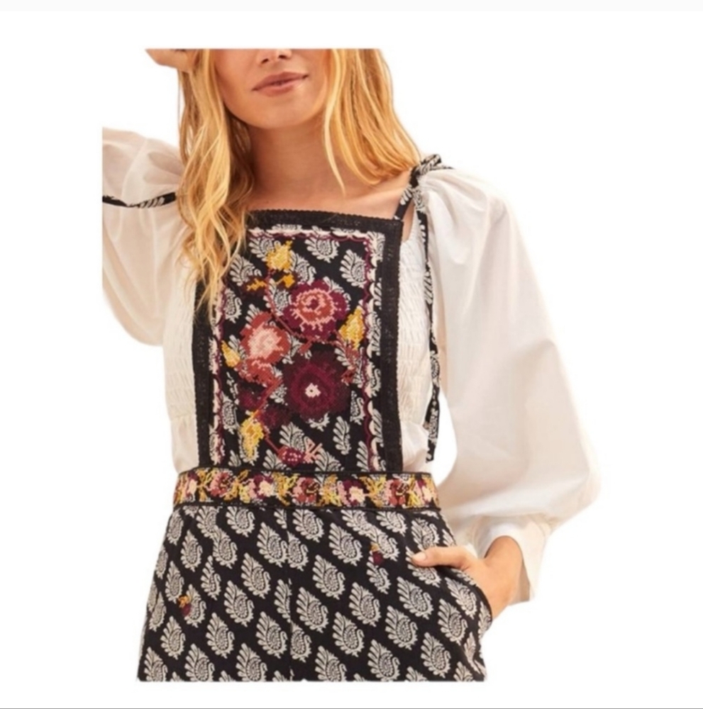 Anthropologie Embroidered Wide Leg Jumpsuit - Picture 6 of 16